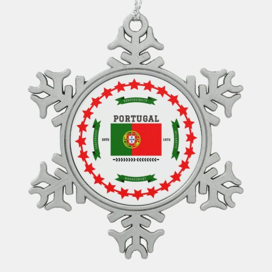 ポルトガル スノーフレークピューターオーナメント (正面)
