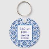 ポルトガル タイル ブルー メディテレニアン ブライダル シャワー キーホルダー (正面)