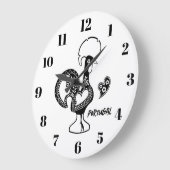 ポルトガル，バルセロスの鶏，シルエット ラージ壁時計 (傾斜)