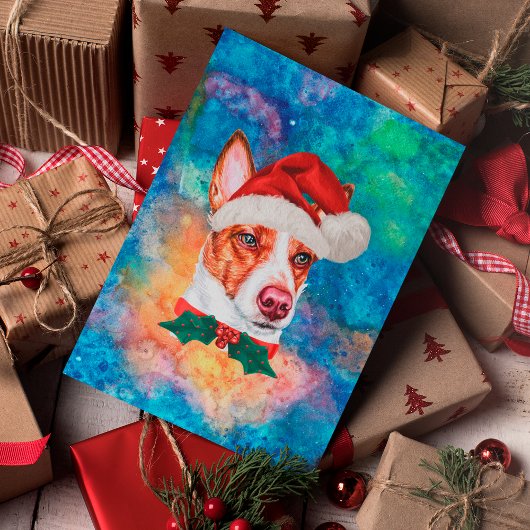 ポルトガル・ポデンゴ犬のクリスマス シーズンポストカード