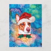 ポルトガル・ポデンゴ犬のクリスマス シーズンポストカード (正面)