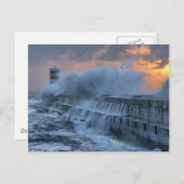 ポルトガル,ポルトの荒海 ポストカード (正面/裏面)