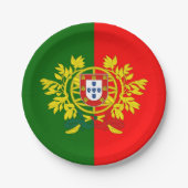 ポルトガル、ポルトガル国旗のパーティー、誕生日/スポーツ ペーパープレート (正面)