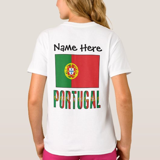 ポルトガル ポルトガル国旗 個人名 Tシャツ (裏面)