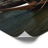 ポルトガル、ポルト、ワインバレル付きボート ポスター (角)