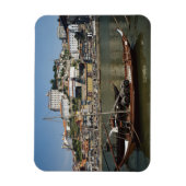 ポルトガル、ポルト、ワインバレル付きボート マグネット (縦)