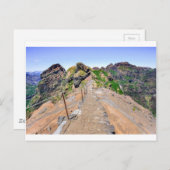 ポルトガル・マデイラの山にあるハイキングコース ポストカード (正面/裏面)