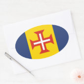 ポルトガル・マデイラ国旗 楕円形シール (封筒)