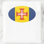 ポルトガル・マデイラ国旗 楕円形シール (バッグ)