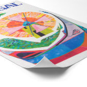 ポルトガル、マーメイド、カラフルレトロヴィンテージ旅行 ポスター (角)