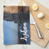 ポルトガル，リスボンの夕暮れのベレムタワー キッチンタオル (四つ折り)