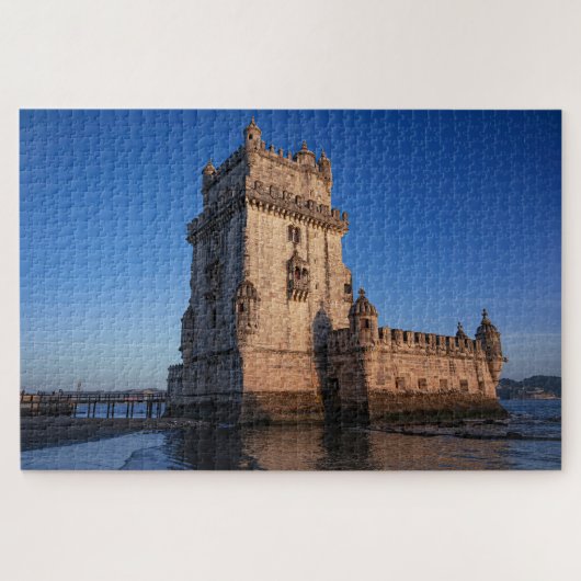 ポルトガル,リスボンの夕暮れのベレムタワー ジグソーパズル (横)