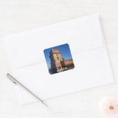 ポルトガル,リスボンの夕暮れのベレムタワー スクエアシール (封筒)