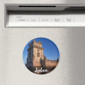 ポルトガル，リスボンの夕暮れのベレムタワー マグネット (インサイチュ (食洗機))