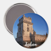 ポルトガル，リスボンの夕暮れのベレムタワー マグネット (正面/裏面)