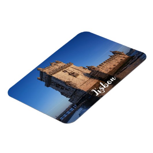 ポルトガル,リスボンの夕暮れのベレムタワー マグネット (左側)