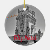 ポルトガル:リスボンの絵のようなクリスマスオーナメント セラミックオーナメント (裏面)