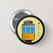ポルトガル-リスボンの路面電車の記号 缶バッジ (正面&裏面)