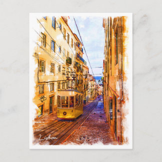 ポルトガル、リスボン、ケーブルカー ポストカード
