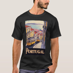 ポルトガル リスボン スカイライン イラスト 旅行アート Tシャツ