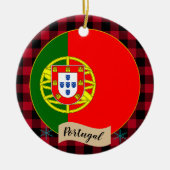 ポルトガル、レッドバッファロー・プレイド&ポルトガル国旗 セラミックオーナメント (正面)