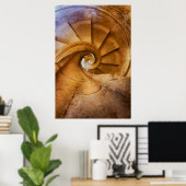 ポルトガル，下向きの螺旋階段 ポスター (ホームオフィス)