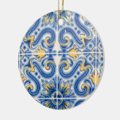 ポルトガル,青と黄色のタイル セラミックオーナメント (左)