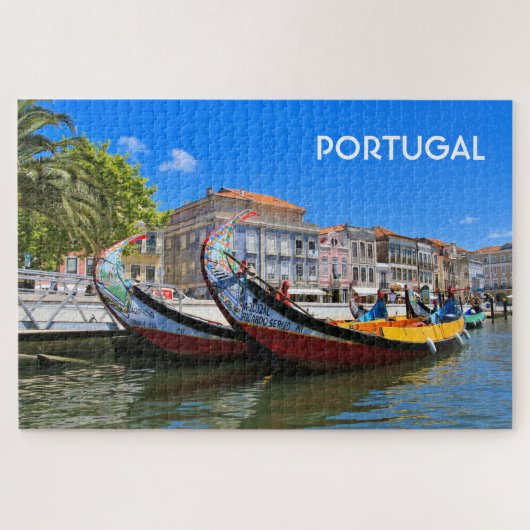 ポルトガル:2隻の運河ボート、Aveiro ジグソーパズル (横)