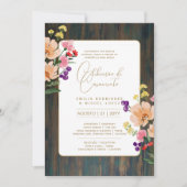 ポルトガル | Casamento Flores Folclroricas Rustica 招待状 (正面)