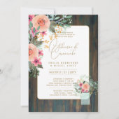 ポルトガル | Casamento Flores Folclroricas Rustica 招待状 (正面)