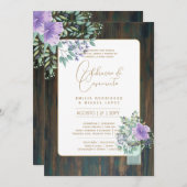 ポルトガル | Casamento Flores Folclroricas Rustica 招待状 (正面/裏面)