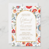 ポルトガル | Casamento Flores Vermelha Rustias 招待状 (正面)