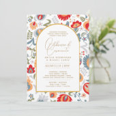 ポルトガル | Casamento Flores Vermelha Rustias 招待状 (スタンド正面)