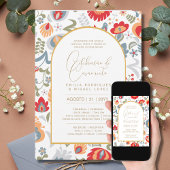 ポルトガル | Casamento Flores Vermelha Rustias 招待状