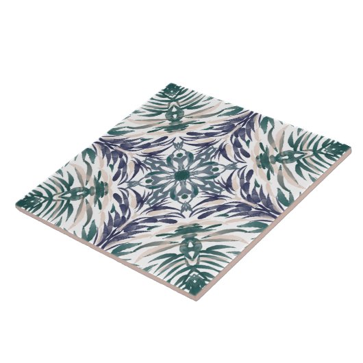 ポルトガル Mediterranean 青緑 タイル (側面)