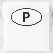 ポルトガル「P」 楕円形シール (バッグ)