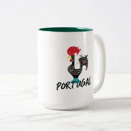 ポルトガルBarcelosのルースターのシンボル ツートーンマグカップ (正面右)