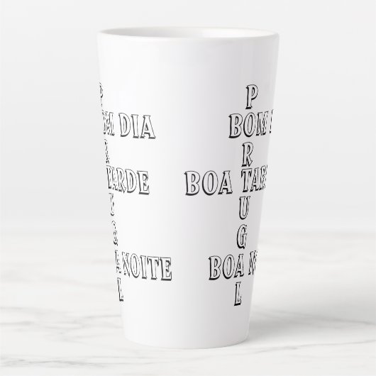 ポルトガルBomダイアボアタルデボアノアイテホワイトコーヒー カフェラテマグ (正面)