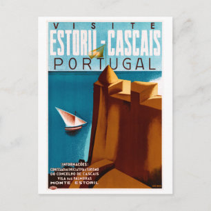 ポルトガルEstoril Vintage Travelポスター復元 ポストカード