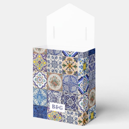 ポルトガ地中海のルタイル結婚式の引き出物 フェイバーボックス (オープン)