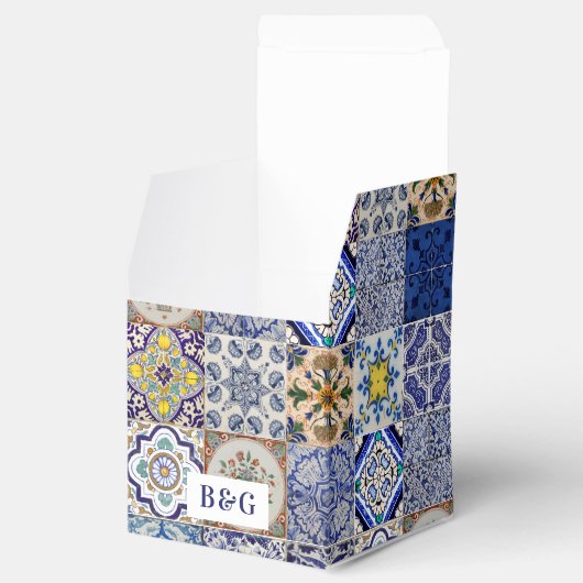 ポルトガ地中海のルタイル結婚式の引き出物 フェイバーボックス (オープン)