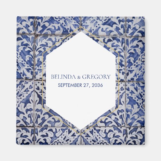 ポルトガ素朴ルタイル結婚式の引き出物 マグネット (正面)