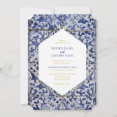 ポルトガ素朴ルタイル結婚式招待状 招待状 (正面)