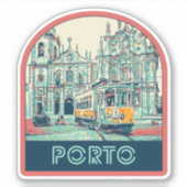 ポルトシティwithトラムウェイイラストレーションポルトガル シール (正面)