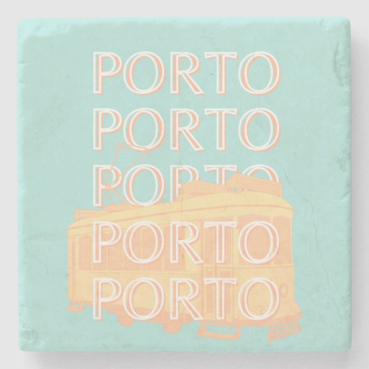 ポルトトラベルアート，ポルトガル旅行アート，パステル ストーンコースター (正面)