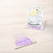 ポルトトラベルアート，ポルトガル，パステル，ミニマリスト スクエアペーパーコースター (インサイチュ)