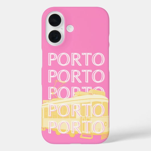 ポルトトラベルアート，ポルトガル，ピンク Case-Mate iPhoneケース (裏面)