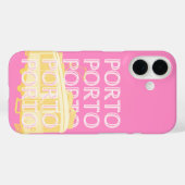 ポルトトラベルアート，ポルトガル，ピンク Case-Mate iPhoneケース (裏面 (横))