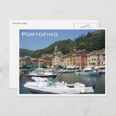 ポルトフィノのボート ポストカード (正面/裏面)