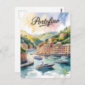 ポルトフィノの水色 ポストカード (正面/裏面)